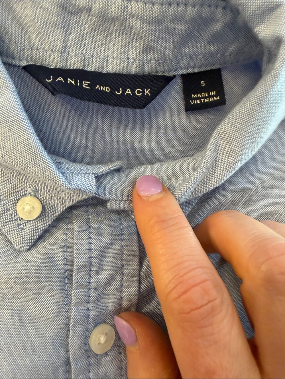 Janie and Jack Boys Blue Oxford Button-Down with Embroidered Nutcrackers Size 5 - Picture 12 of 12